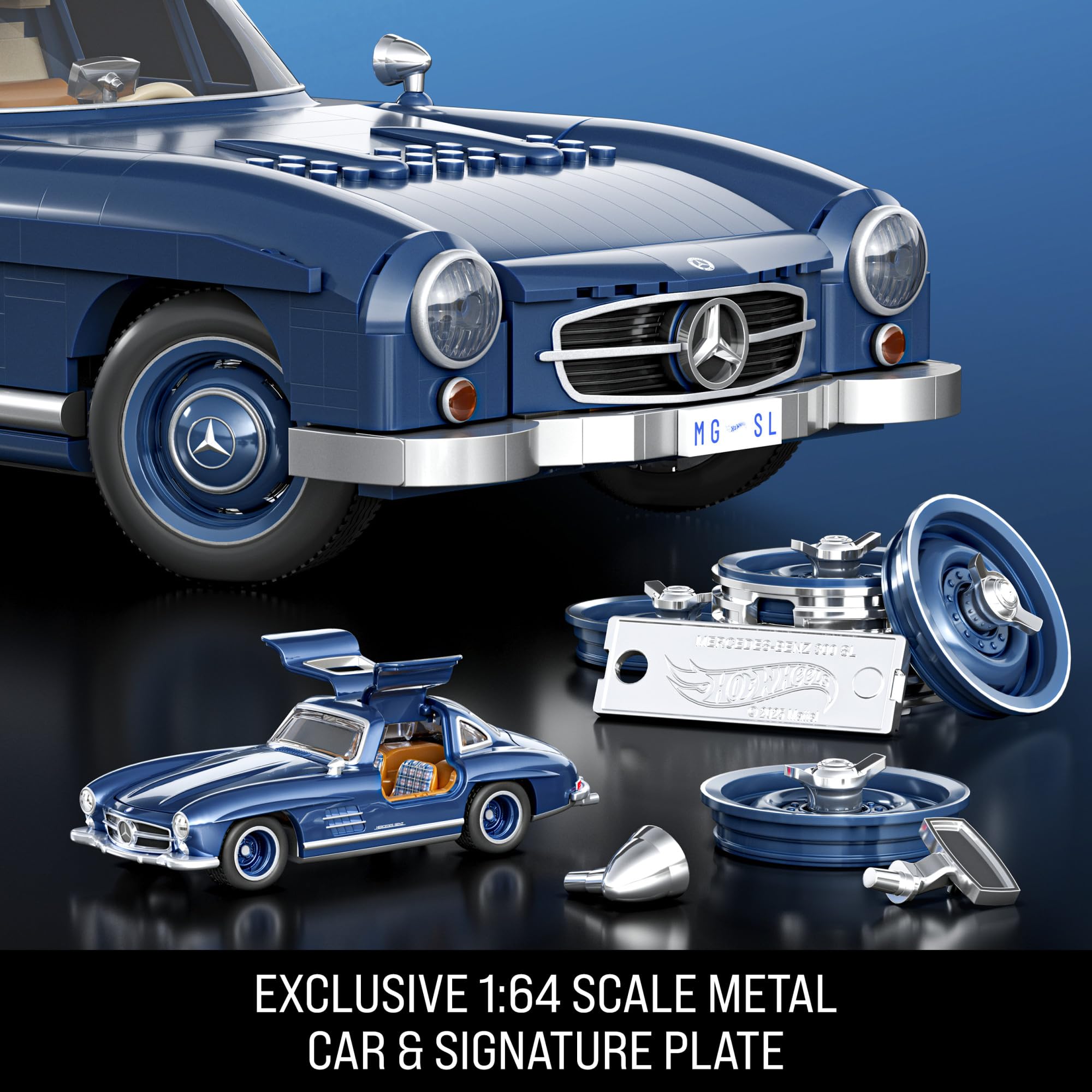 マテル ブリックショップ ホットウィール プレミアムシリーズ 300SL Mattel Brick Shop Hot Wheels Premium Series Building Set, Mercedes